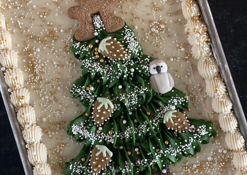 Funfetti Christmas Tree Sheet Cake